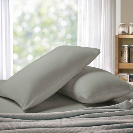 1000TC Premium Ultra Soft Standrad size Pillowcases 2-Pack - Grey Kings Warehouse 