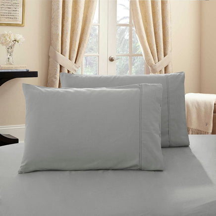 1000TC Premium Ultra Soft Standrad size Pillowcases 2-Pack - Grey Kings Warehouse 
