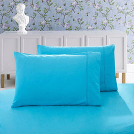 1000TC Premium Ultra Soft Standrad size Pillowcases 2-Pack - Light Blue Kings Warehouse 