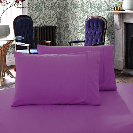 1000TC Premium Ultra Soft Standrad size Pillowcases 2-Pack - Purple Kings Warehouse 
