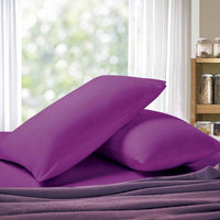 1000TC Premium Ultra Soft Standrad size Pillowcases 2-Pack - Purple Kings Warehouse 