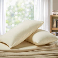 1000TC Premium Ultra Soft Standrad size Pillowcases 2-Pack - Yellow Cream Kings Warehouse 