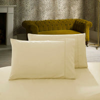 1000TC Premium Ultra Soft Standrad size Pillowcases 2-Pack - Yellow Cream Kings Warehouse 