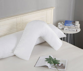 1000TC Premium Ultra Soft V SHAPE Pillowcase - White Kings Warehouse 