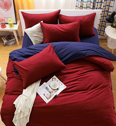 1000TC Reversible Super King Size Blue and Red Duvet Doona Quilt Cover Set Kings Warehouse 