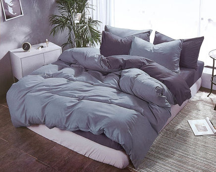 1000TC Reversible Super King Size Grey Duvet Doona Quilt Cover Set Kings Warehouse 