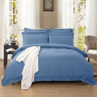1000TC Tailored Double Size Quilt/Doona/Duvet Cover Set - Greyish Blue Kings Warehouse 