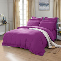 1000TC Tailored Queen Size Purple Duvet Doona Quilt Cover Set Kings Warehouse 