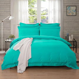 1000TC Tailored Queen Size Teal Duvet Doona Quilt Cover Set Kings Warehouse