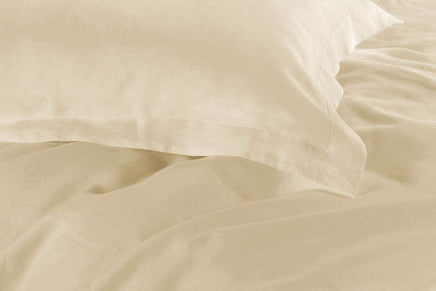 1000TC Tailored Single Size Yellow Cream Duvet Doona Quilt Cover Set Kings Warehouse 