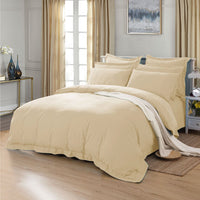 1000TC Tailored Single Size Yellow Cream Duvet Doona Quilt Cover Set Kings Warehouse 