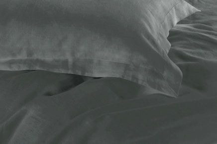 1000TC Tailored Super King Size Quilt/Doona/Duvet Cover Set - Charcoal Kings Warehouse 
