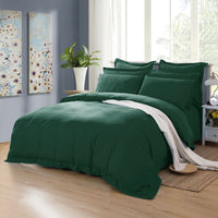 1000TC Tailored Super King Size Quilt/Doona/Duvet Cover Set - Dark Green Kings Warehouse 