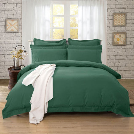 1000TC Tailored Super King Size Quilt/Doona/Duvet Cover Set - Dark Green Kings Warehouse 
