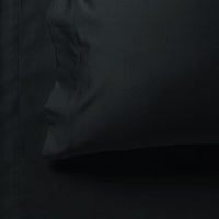 1000TC Ultra Soft Double Size Bed Black Flat & Fitted Sheet Set Kings Warehouse 