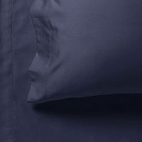 1000TC Ultra Soft Double Size Bed Midnight Blue Flat & Fitted Sheet Set Kings Warehouse 