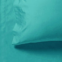 1000TC Ultra Soft Double Size Bed Teal Flat & Fitted Sheet Set Kings Warehouse 