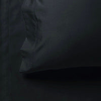 1000TC Ultra Soft Fitted Sheet & 2 Pillowcases Set - Double Size Bed - Black Kings Warehouse 