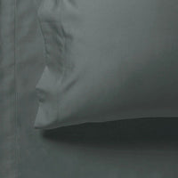 1000TC Ultra Soft Fitted Sheet & 2 Pillowcases Set - Double Size Bed - Charcoal Kings Warehouse 