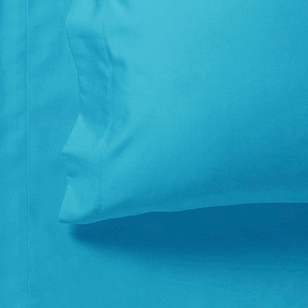 1000TC Ultra Soft Fitted Sheet & 2 Pillowcases Set - Double Size Bed - Light Blue Kings Warehouse 