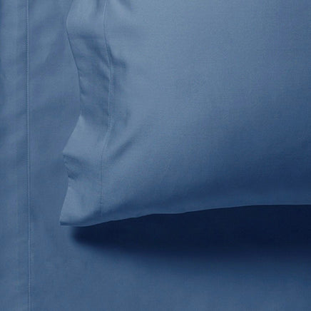 1000TC Ultra Soft Fitted Sheet & 2 Pillowcases Set - King Size Bed - Greyish Blue Kings Warehouse 