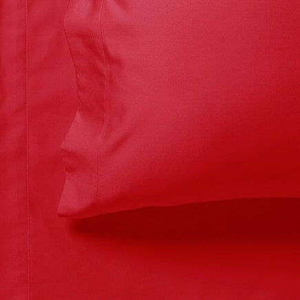 1000TC Ultra Soft King Single Size Bed Red Flat & Fitted Sheet Set Kings Warehouse 