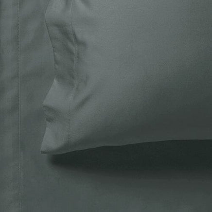 1000TC Ultra Soft King Size Bed Charcoal Flat & Fitted Sheet Set Kings Warehouse 