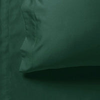1000TC Ultra Soft King Size Bed Dark Green Flat & Fitted Sheet Set Kings Warehouse 