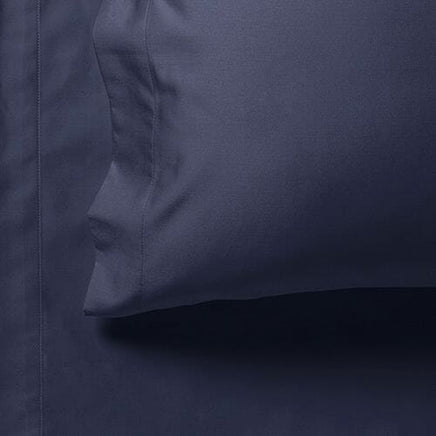 1000TC Ultra Soft King Size Bed Midnight Blue Flat & Fitted Sheet Set Kings Warehouse 