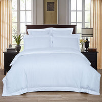 1000TC Ultra Soft Striped King Size White Duvet Doona Quilt Cover Set Kings Warehouse 