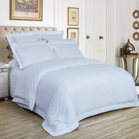 1000TC Ultra Soft Striped Queen Size White Duvet Doona Quilt Cover Set Kings Warehouse 