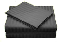 1000TC Ultra Soft Striped Super King Size Charcoal Duvet Doona Quilt Cover Set Kings Warehouse 