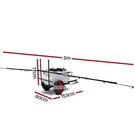 100L ATV Weed Sprayer 5M Boom Trailer Spot Spray Tank Farm Pump Home & Garden > Garden Tools Kings Warehouse 