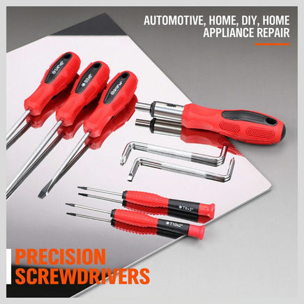 100Pc Screwdriver Set Ratchet Handle Socket Slot Pozi Hex Star Square Bits Rack Kings Warehouse 