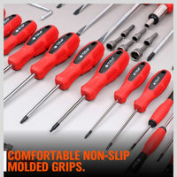 100Pc Screwdriver Set Ratchet Handle Socket Slot Pozi Hex Star Square Bits Rack Kings Warehouse 