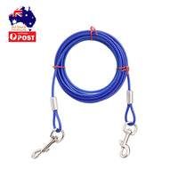 10M Dog Tie Out Cable Leash Lead Tangle Free Outdoor Yard Walking Runing Kings Warehouse 