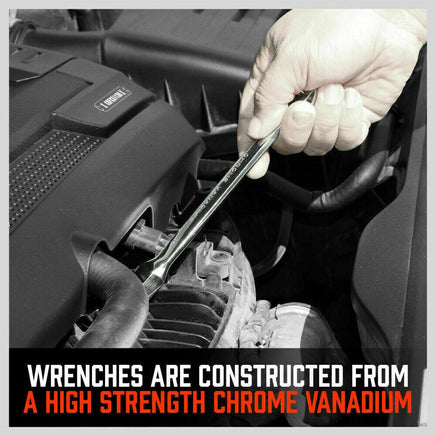 10Pc Flexible Head Ratchet Spanner Set Metric Wrench CRV With Carry Pouch 8-22MM Kings Warehouse 