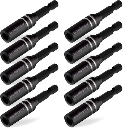 10Pc Magnetic Extension Socket Drill Bit Holder 1/4" Hex Screwdriver Nut Driver Kings Warehouse 