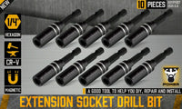 10Pc Magnetic Extension Socket Drill Bit Holder 1/4" Hex Screwdriver Nut Driver Kings Warehouse 