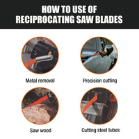 10Pc Reciprocating Saw Blades Set For Wood Metal Timber Demolition Cutting Tool Kings Warehouse 
