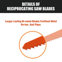 10Pc Reciprocating Saw Blades Set For Wood Metal Timber Demolition Cutting Tool Kings Warehouse 
