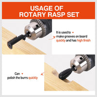 10Pc Rotary Bits Set Router Drill Bit Burr Wood Rasp File Drill Bits Wood Timber Kings Warehouse 
