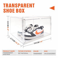 10PC Stackable Shoe Display Box Hard Acrylic Sneaker Storage Containers Case Click Frenzy: The Main Event Kings Warehouse 