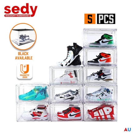 10PC Stackable Shoe Display Box Hard Acrylic Sneaker Storage Containers Case Click Frenzy: The Main Event Kings Warehouse 
