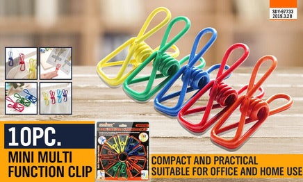 10Pc Steel Clips Multi-Use Spring Clamps Clothes Peg Hanging Note Book Laundry Kings Warehouse 