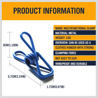 10Pc Steel Clips Multi-Use Spring Clamps Clothes Peg Hanging Note Book Laundry Kings Warehouse 