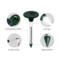 10X Solar LED Snake Repeller Multi Pulse Plus Ultrasonic Pest Rodent Repellent Garden Tools Kings Warehouse 