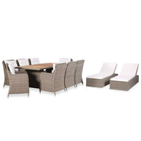 11 Piece Outdoor Dining Set Poly Rattan Kings Warehouse 