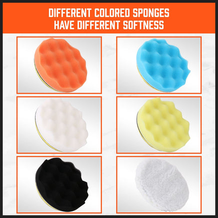 11Pc 6" Buffing Waxing Polishing Pads Kit Sponge Pad Set For Car Polisher Drill Kings Warehouse 