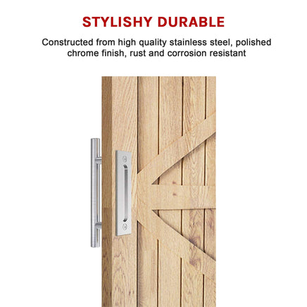 12" Barn Door Handle Sliding Flush Pull Wood Door Gate Hardware Stainless Steel Kings Warehouse 